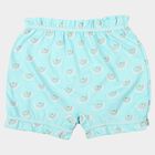 Girls Light Blue Regular Fit Printed Bloomer, Light Blue, small