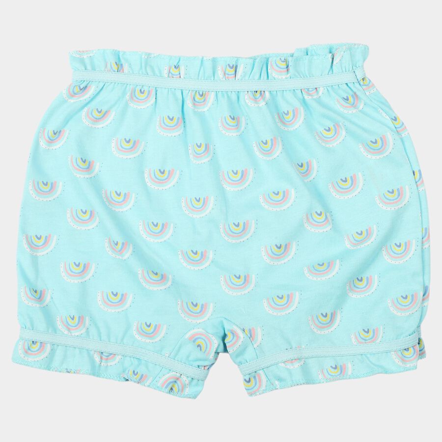 Girls Light Blue Regular Fit Printed Bloomer, Light Blue, large