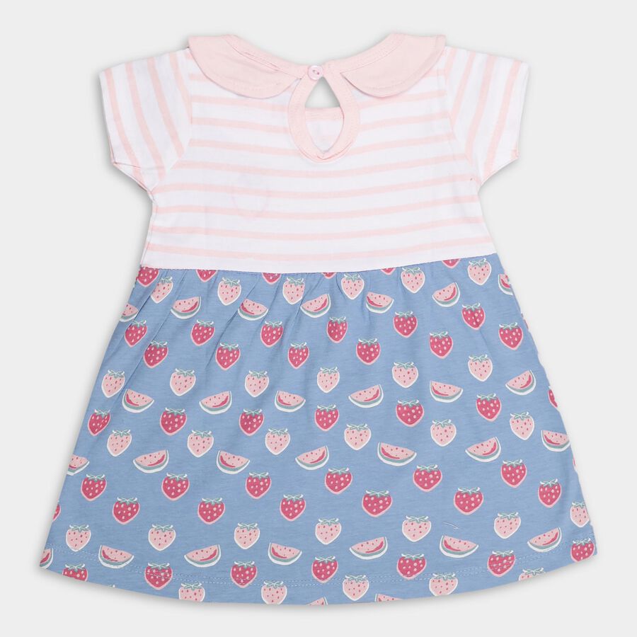 Infant Girls' 100% Cotton Frock , गुलाबी, large image number null