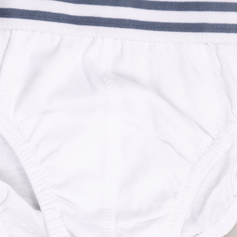 Boys' Cotton Brief, White, large image number null