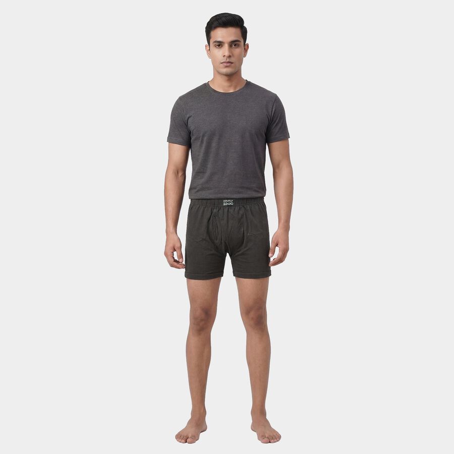 Men's Olive Regular Fit Cotton Trunks, Olive, large