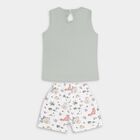 Infant Girls' 100% Cotton Short Set , हल्का हरा, small image number null