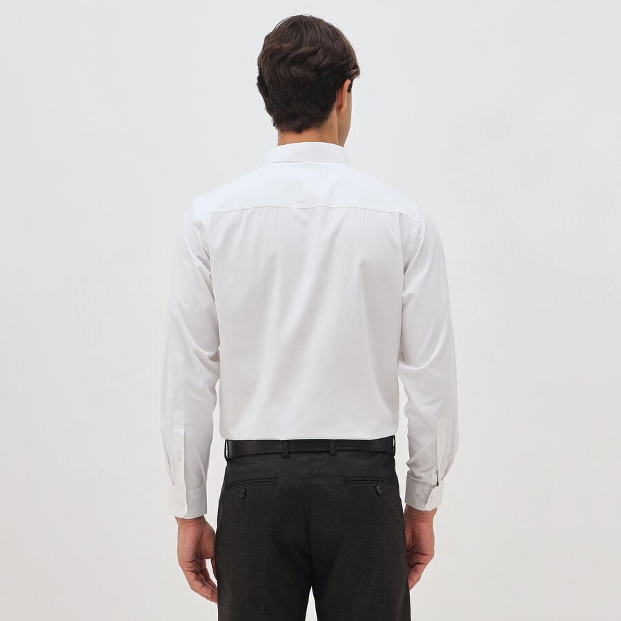 Men's Rich Eggshell White Classic Formal Shirt, सफ़ेद, large image number null