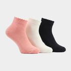 Women's Assorted Regular Fit Solid Pack of 3 Socks, चुनिंदा, small
