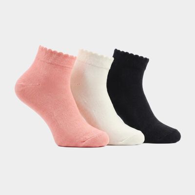Women's Assorted Regular Fit Solid Pack of 3 Socks