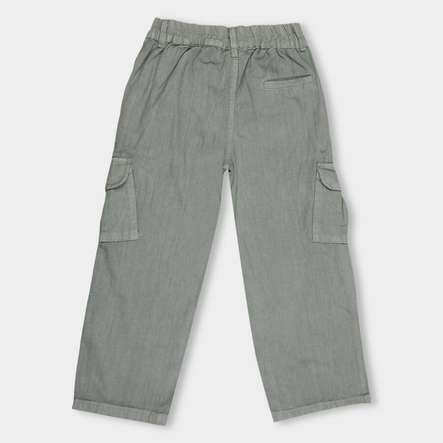 Girls' 100% Cotton Trouser, Light Green, large image number null