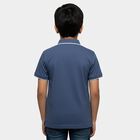 Boys' Teal Blue Polo Collar Preppy T-Shirt, Teal Blue, small