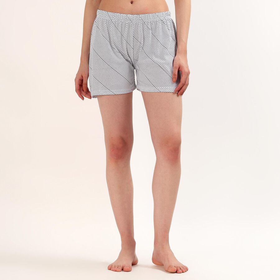 Women's Black Regular Fit Side Stripe Shorts, काला, large