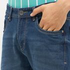 Men's Deep Steel Blue Skinny Fit Jeans, गहरा नीला, small image number null