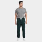 Men's Dark Green Slim Fit Jogger Track Pants, Dark Green, small