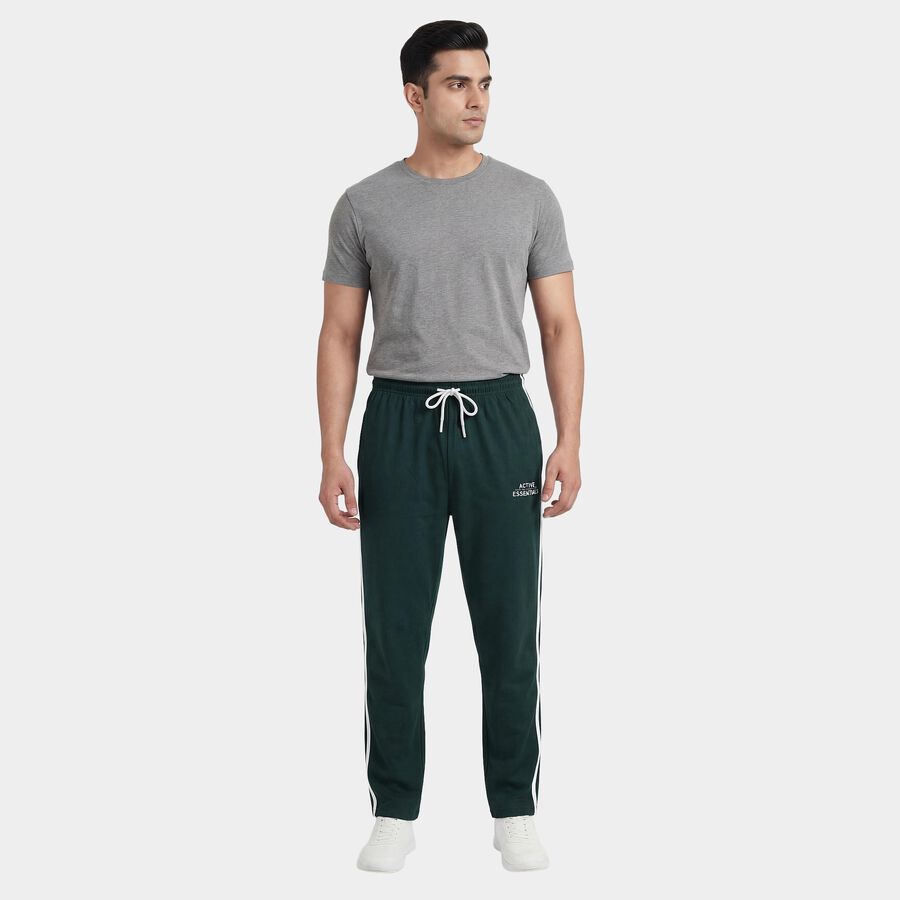 Men's Dark Green Slim Fit Jogger Track Pants, Dark Green, large
