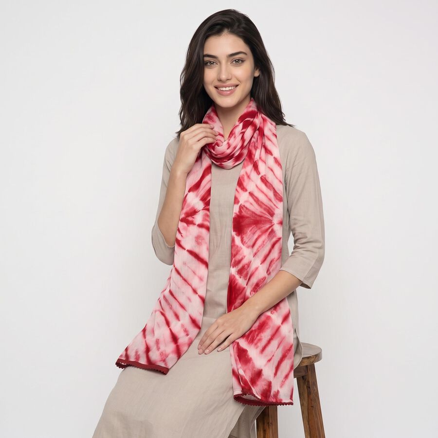 Women's Fuchsia Printed Dupatta, रानी (फ्यूशिया), large