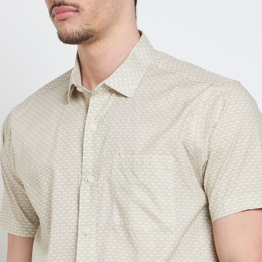 Men's 100% Cotton Casual Shirt , Beige, large image number null