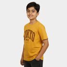 Boys Mustard Round Neck Regular Boys T-Shirt, Mustard, small