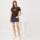 Women's Rich Chocolate Brown Cotton Round Neck T-Shirt, Brown, small image number null