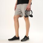 Men's Light Gray Textured Cargo Bermuda Shorts, Light Grey, small