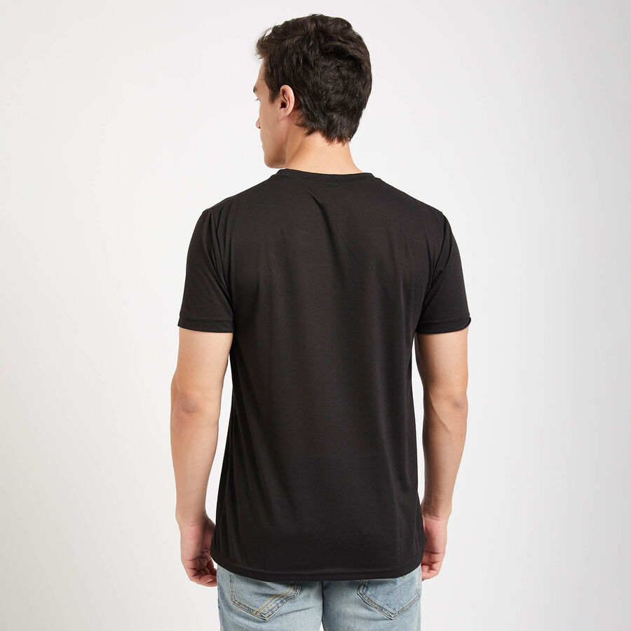 Round Neck T- Shirt, Black, large image number null