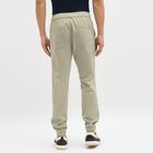 Men's Muted Beige Slim Fit Jogger Style Casual Trousers, Light Green, small image number null
