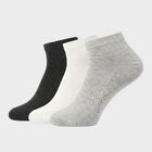 Men's Ankle Length Pack of 3 Socks ( Grey, White, Black ), मिश्रित हल्का ग्रे, small