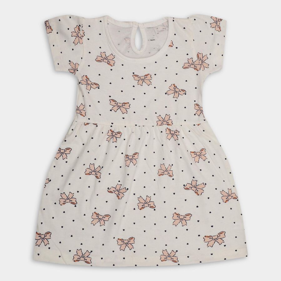 Infants' 100% Cotton Frock , सफ़ेद, large