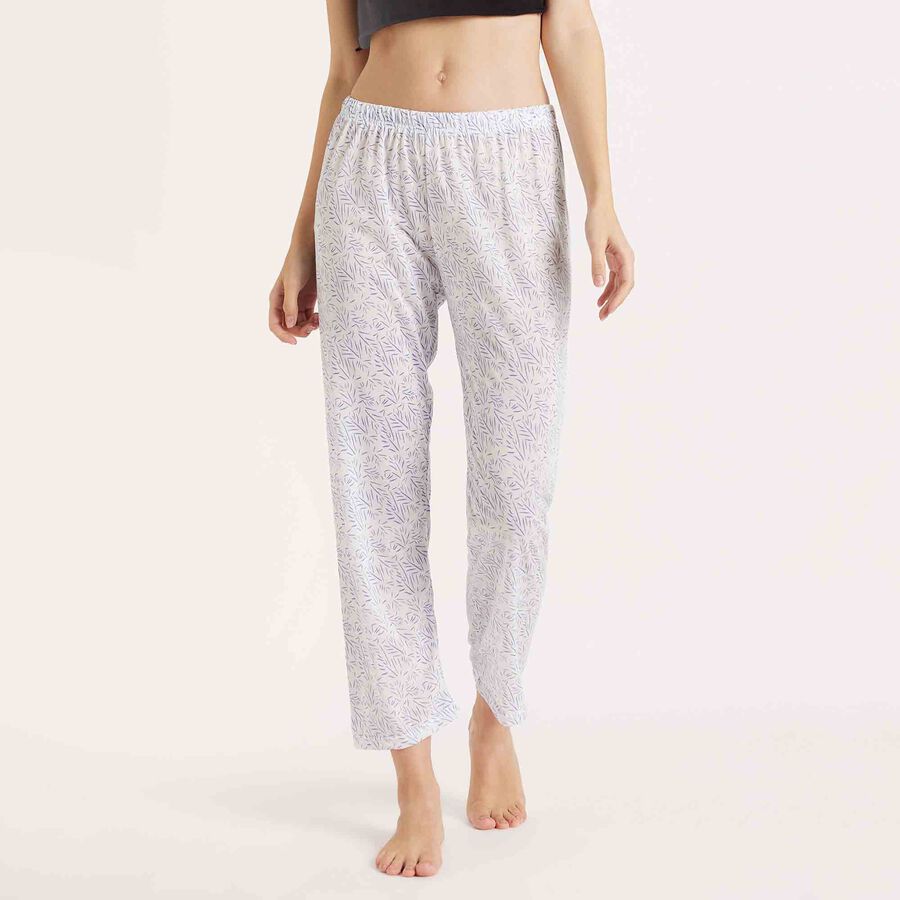 Printed Full Length Pyjama, सफ़ेद, large image number null