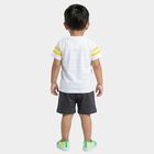 Infants' Charcoal Cotton Round Neck Cartoon Printed Baba Suit, Charcoal, small