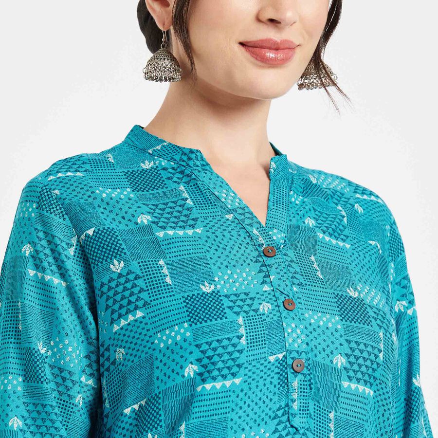 Printed Kurta, Mid Blue, large image number null