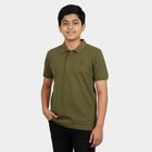 Boys Olive Green Round Neck Casual T-Shirt, ओलिव, small