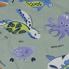 Infants' Light Green Cotton Round Neck Printed Baba Suit, Light Green, small