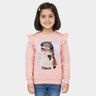 Girls Light Pink Crew Neck Casual Sweatshirt, हल्का गुलाबी, small image number null
