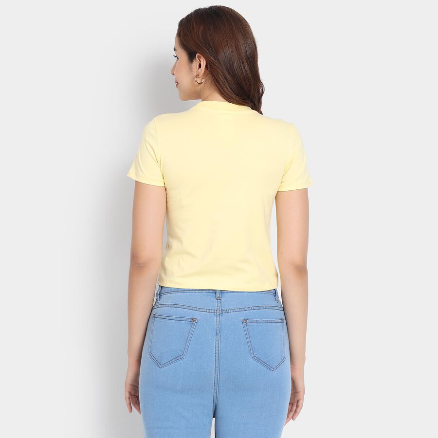 Ladies'  Crop  Top, Yellow, large
