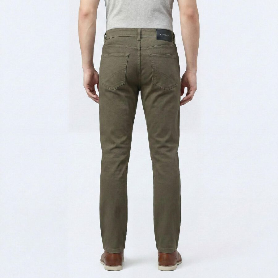 Men's Olive Slim Fit Washed Jeans, Olive, large