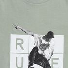 Boys Light Sage Green Cotton Round Neck Casual T-Shirt, हल्का हरा, small image number null