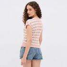 Women's Bright Pink Cotton Round Neck Sleeveless Top, गुलाबी, small