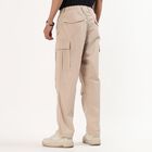 Men's Beige Relaxed Fit Cargo Pants with Utility Pockets, गहरा पीला, small image number null