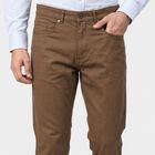 Men's Khaki Flat-Front Chino Trousers, खाकी, small
