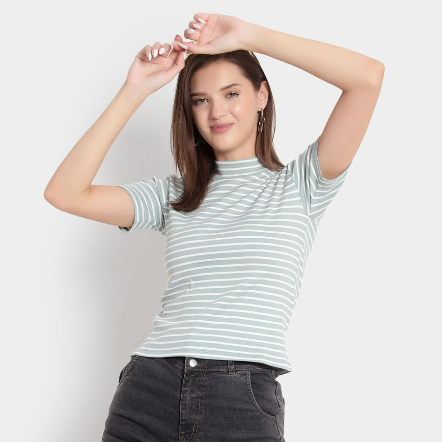 Stripes Top, Light Green, large image number null