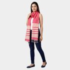 Women's Bright Pink Striped Dupatta, रानी (फ्यूशिया), small