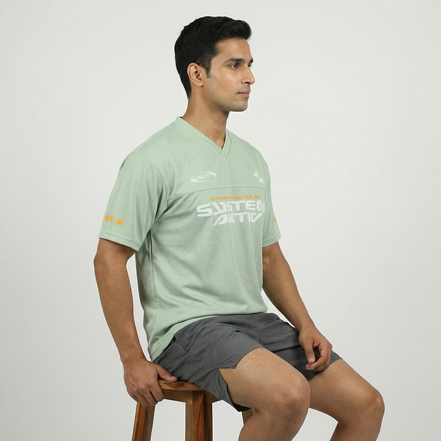 Men's Aqua Athleisure T-Shirt, एक्वा, large