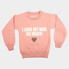 Girls' Pink Crew Neck Pullover Sweatshirt, Light Pink, small