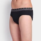Men's100% Cotton Briefs, काला, small image number null
