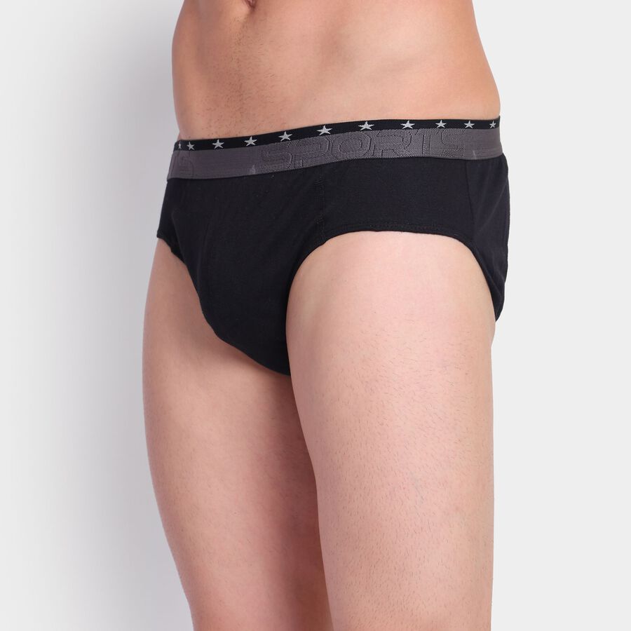 Men's100% Cotton Briefs, काला, large image number null