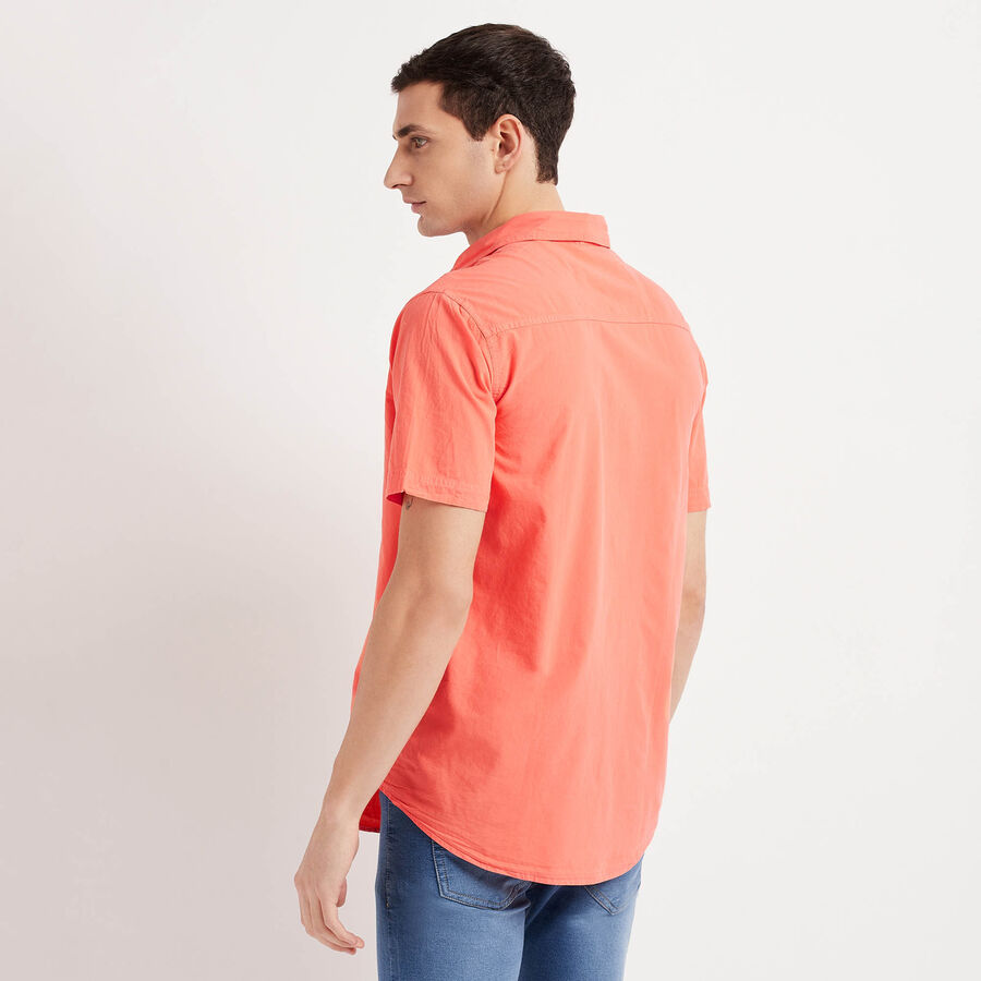 Cotton Solid Casual Shirt, Coral, large image number null