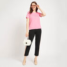 Cotton Round Neck T-Shirt, Pink, small image number null