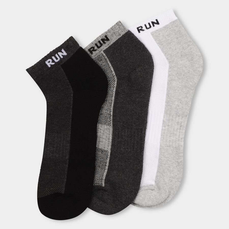 Men's Socks (Pack of 3), Melange Light Grey, large