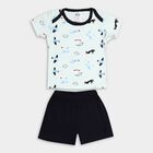 Infant Boys' 100% Cotton Baba Suit, एक्वा, small image number null