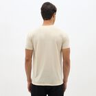 Men's Light Beige Round Neck Casual Printed T-Shirt, Ecru Melange, small image number null