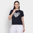 Ladies' Round Neck T-Shirt , नेवी ब्लू, small image number null