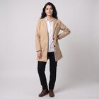 Women's Beige Lapel Collar Blazer Jacket, गहरा पीला, small
