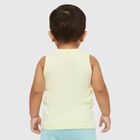 Infants' Soft Pastel Yellow Cotton Round Neck Casual Vest, Yellow, small image number null